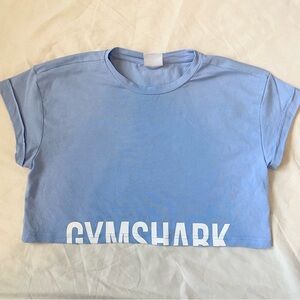 Baby Blue Cropped Gymshark T Shirt